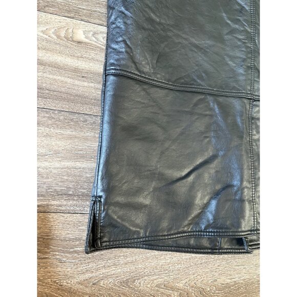 V MADE IN ITALY MENS FAUX LEATHER JACKET XL BLACK BUTTONS FRONT & IN POCKETS - Picture 12 of 12